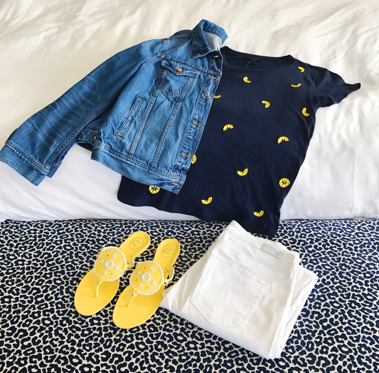 jcrew lemon jack rogers flatlay